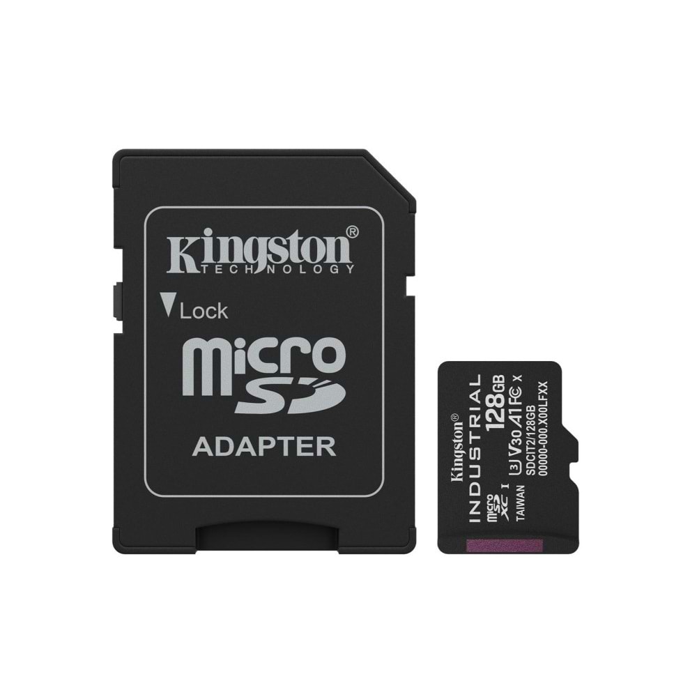 Kingston SDCIT2-128GB 128GB microSDXC Industrial C10 A1 pSLC Card + SD Adapter Hafıza Kartı