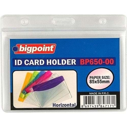 Bigpoint Kart Poşeti Yatay Korumalı 85X55mm Şeffaf Bp650-00 (1 Adet)