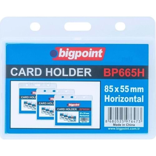 Bigpoint Kart Kabı Pp Su Geçirmez Yatay 85x55mm BP665H (1 Adet)