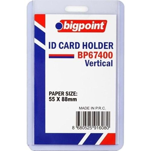 Bigpoint Kart Kabı Dikey Sert Pvc 55x88mm BP673V (1 Adet)