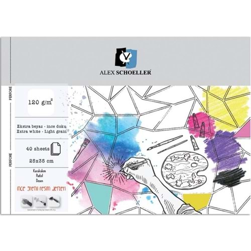 Alex Schoeller Spiralli Resim Defteri 25x35 Cm 120 Gr 40 Lı Alx-0770