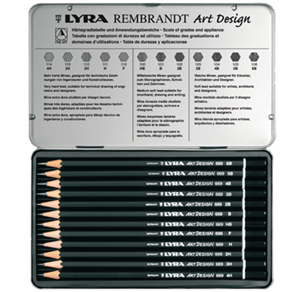 Lyra Kurşun Kalem Rembrandt Art Design Metal 12 Lİ L1111120