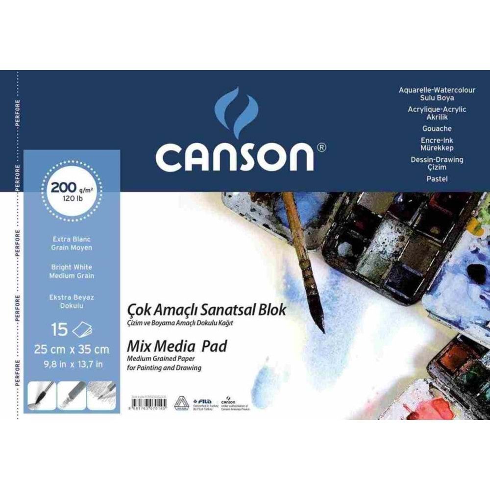 Canson Fınface 1557 Resim Blokları Çok Amaçlı 200 GR 25x35 15 YP