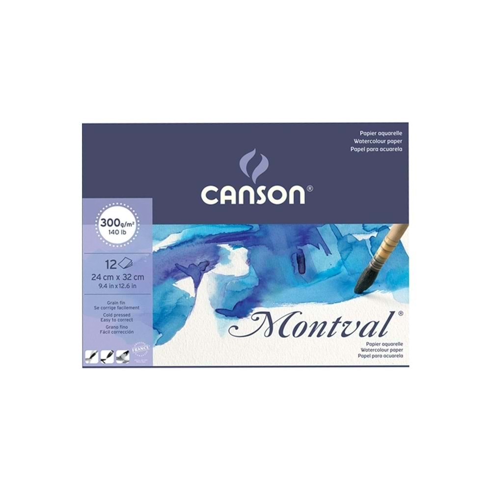 Canson Montval Sulu Boya Blok Pad Canmontv 12 Syf 24x32 300 GR