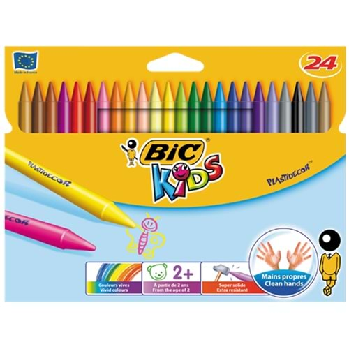 Bic Pastel Boya Plastidecor Karton Kutu Yuvarlak 24 Renk 829772