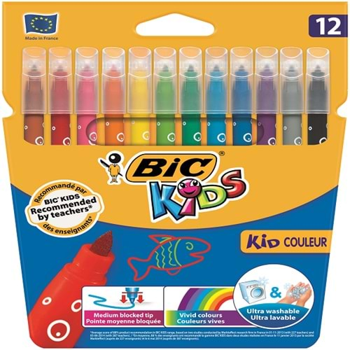 Bic Keçeli Boya Kalemi Kids Couleur Yıkanabilir 12 Renk 920293