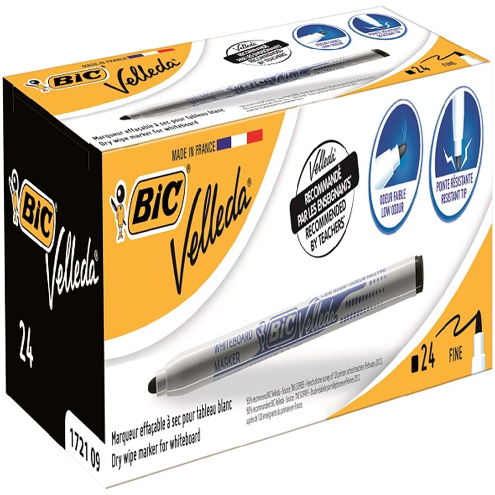 Bic Tahta Kalemi Yuvarlak Uçlu Velleda Siyah 1721 09 (1 Adet)