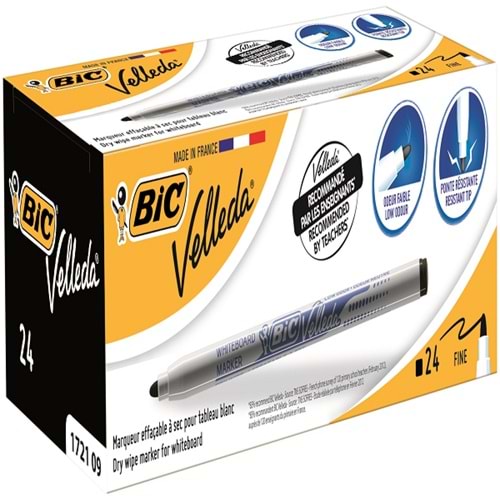 Bic Tahta Kalemi Yuvarlak Uçlu Velleda Siyah 1721 09 (1 Adet)