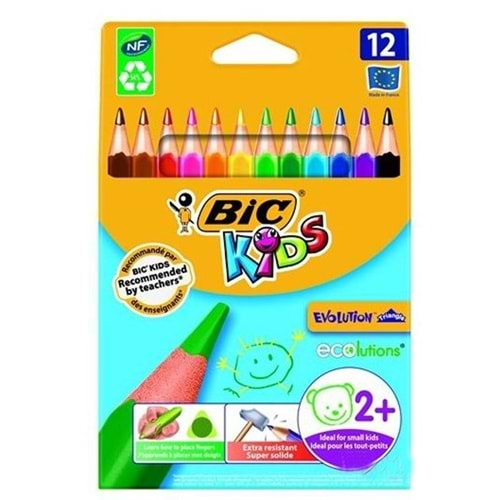 Bic Kuru Boya Evolution Üçgen Jumbo Metal Tüp 12+1 958192