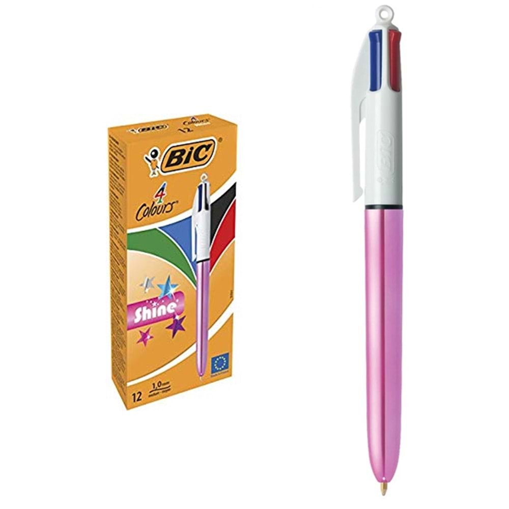 Bic Tükenmez Kalem Shıne 4 Colours Pembe Gövde 951352 (1 Adet)
