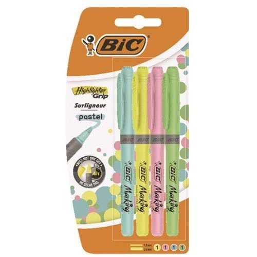 Bic Fosforlu Kalem Markıng Highlıghter Grip Pastel Renkler 4 LÜ 964859