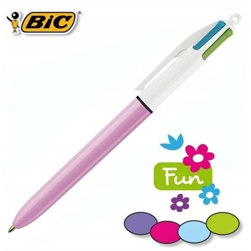 Bic Tükenmez Kalem 4 Renk Fun Lila Gövde 12 Li 503815