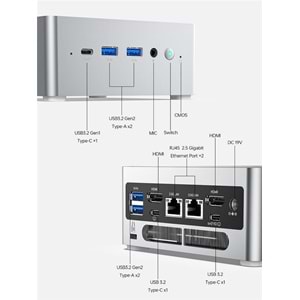 GMKtec Minisforum NAB6 Lite Intel İ5 12600H 32GB DDR4 1TB M2 SSD WiFi + BT Win11 Pro Mini PC