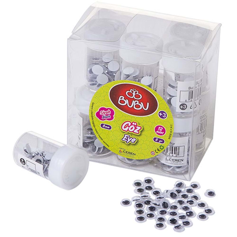 Bu-Bu Siyah Göz 8 mm 8 gr BUBU-GZ0002 (1 Adet)