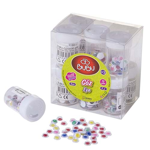 Bu-Bu Oynar Göz 8 mm Renkli 8 gr BUBU-GZ0006 (1 Adet)