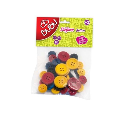 Bu-Bu Düğme 1.2 Cm 2.5 Cm 60 Lı Renkli BUBU-HS0007