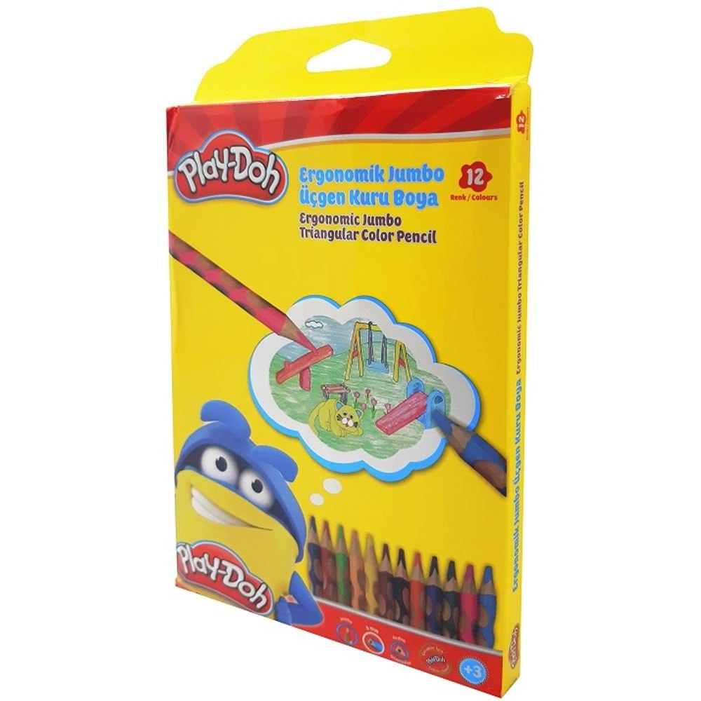 Play-Doh Kuru Boya Jumbo Oluklu 12 Renk PLAY-KU027