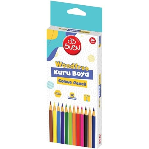 Bu-Bu Kuru Boya Woodfree Tam Boy 12 Renk Bubu-Kur001