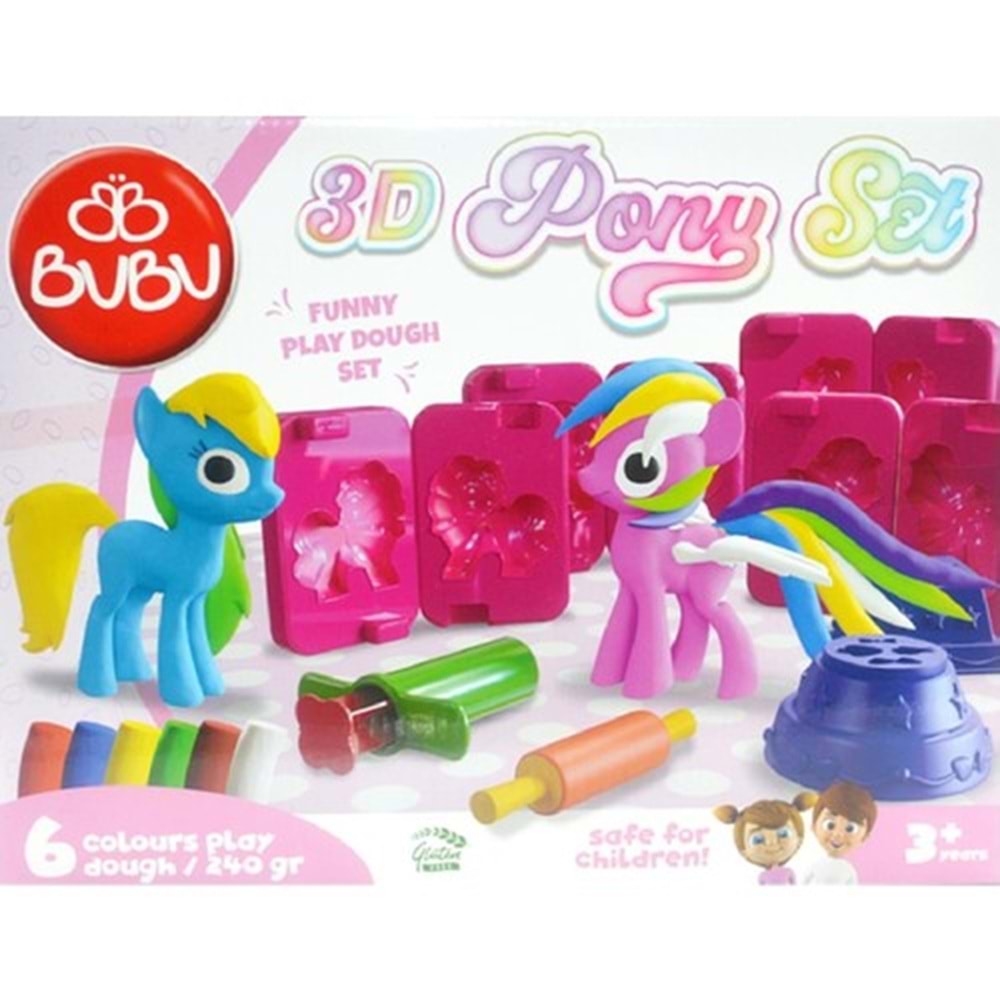Bu-Bu Oyun Hamuru 3D Pony Set (L) BUBU-OH0023