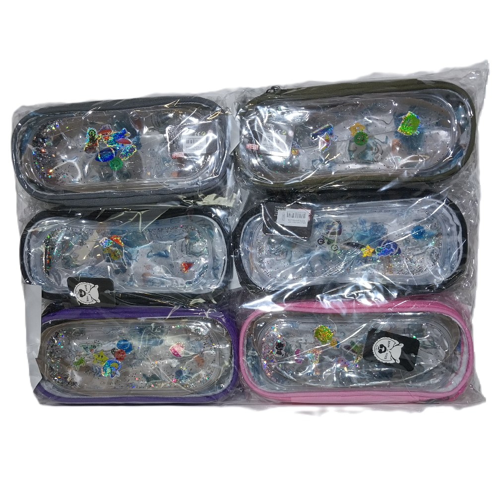 B&D Kalem Çantası Sulu Şeffaf Kapaklı Elips BD-KCS209