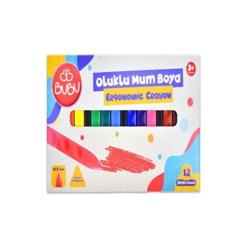 Bu-Bu Oluklu Crayon 12 Renk Bubu-Cr0003