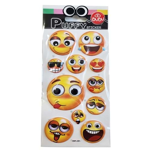 Bu-Bu Puffy Stıckers Oynar Gözlü Emojiler 9x21 BUBU-SWP-2201