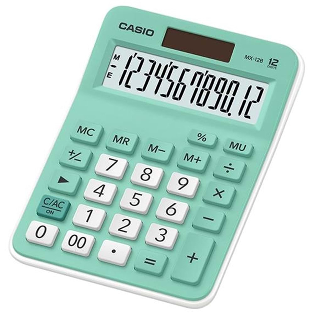 Casio Hesap Makinesi Masaüstü 12 Hane Açık Yeşil MX-12B-GN