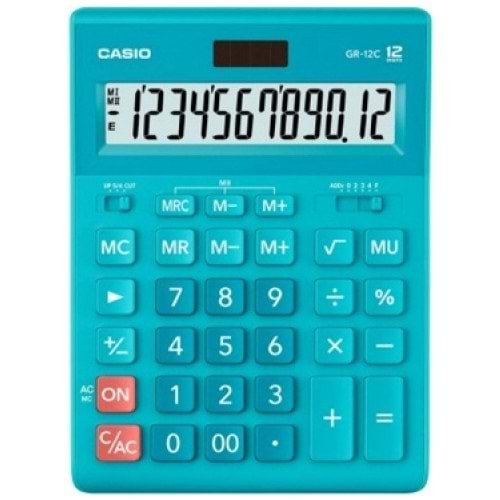 Casio GR-12C-LB 12 Hane Mavi Masa Üstü Hesap Makinesi