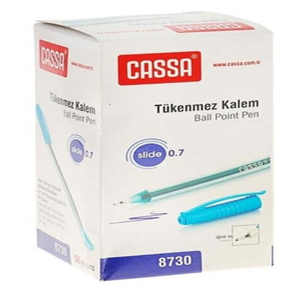 Cassa Tükenmez Kalem Slide 0,7 MM Mavi 8730 (1 Adet)