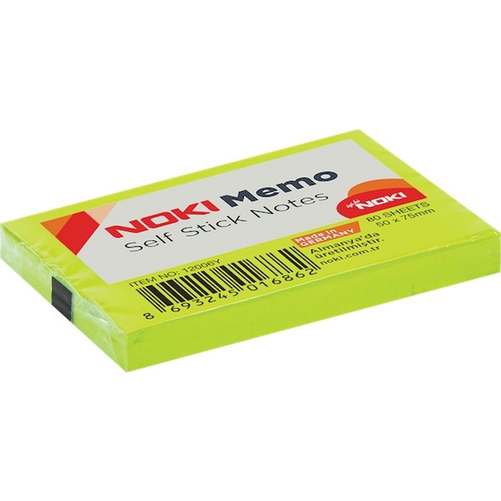 Noki Yapışkanlı Not Kağıt 51x75 Yeşil No:12006Y (1 Adet)