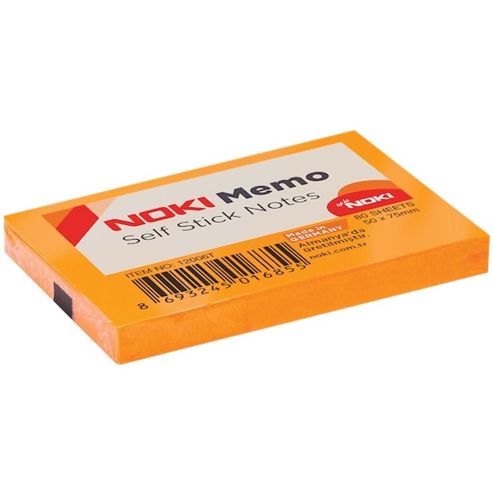 Noki Yapışkanlı Not Kağıdı Memo 50x75 Limon Sarı No:12006S (1 Adet)