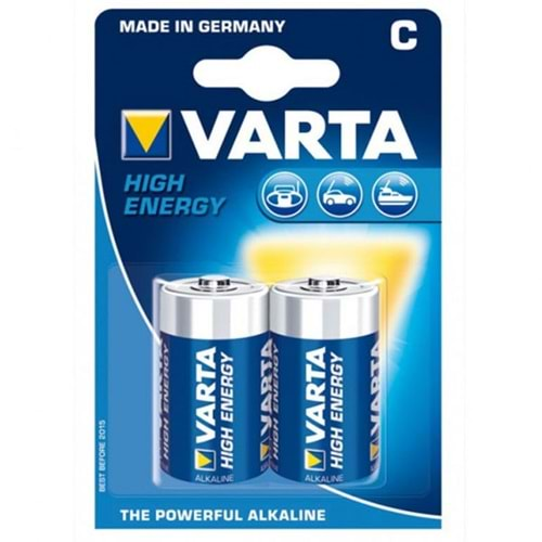 Varta Alkalin Orta Boy Pil C High Energy 2 Lİ