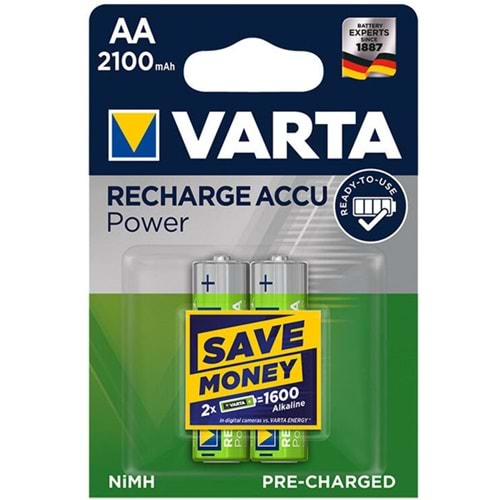 Varta Şarjlı Kalem Pil (AA) 2100 MAH 1.2 V 2 Lİ