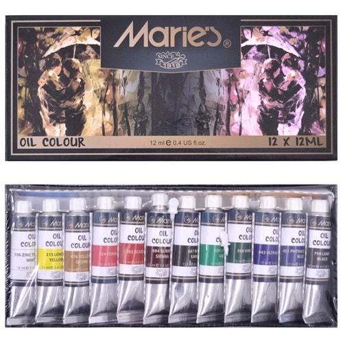 Maries Yağlı Boya 12 Lİ 12 ML 1381B