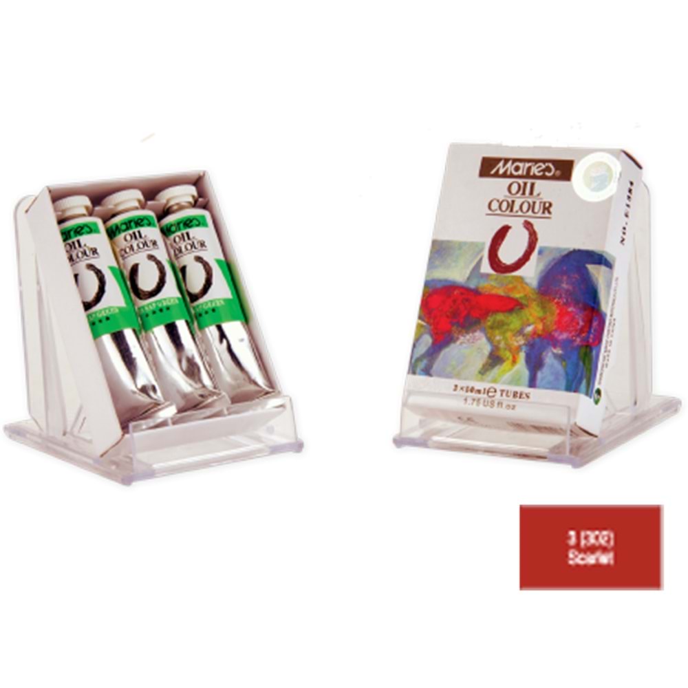 Maries Yağlı Boya 50 ML Scarlet (Kırmızı) 302 E1384-3 (1 Adet)