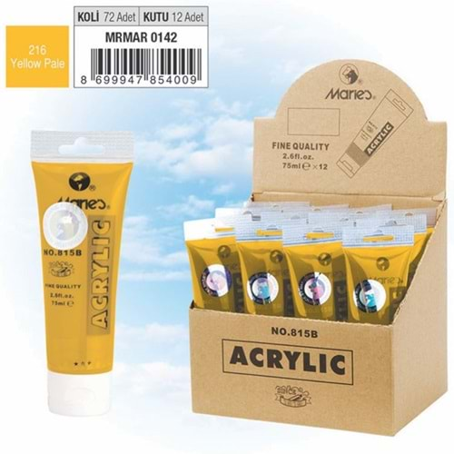 Maries Akrilik Boya 75 ML Yellow Pale 815-216