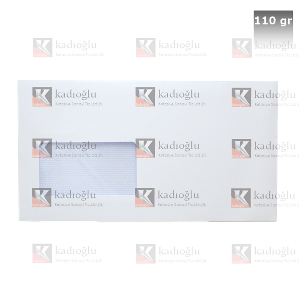 Asil Doğan Diplomat Zarf Extra Silikonlu Pencereli 10.5x24 110 gr Beyaz (1 Adet)