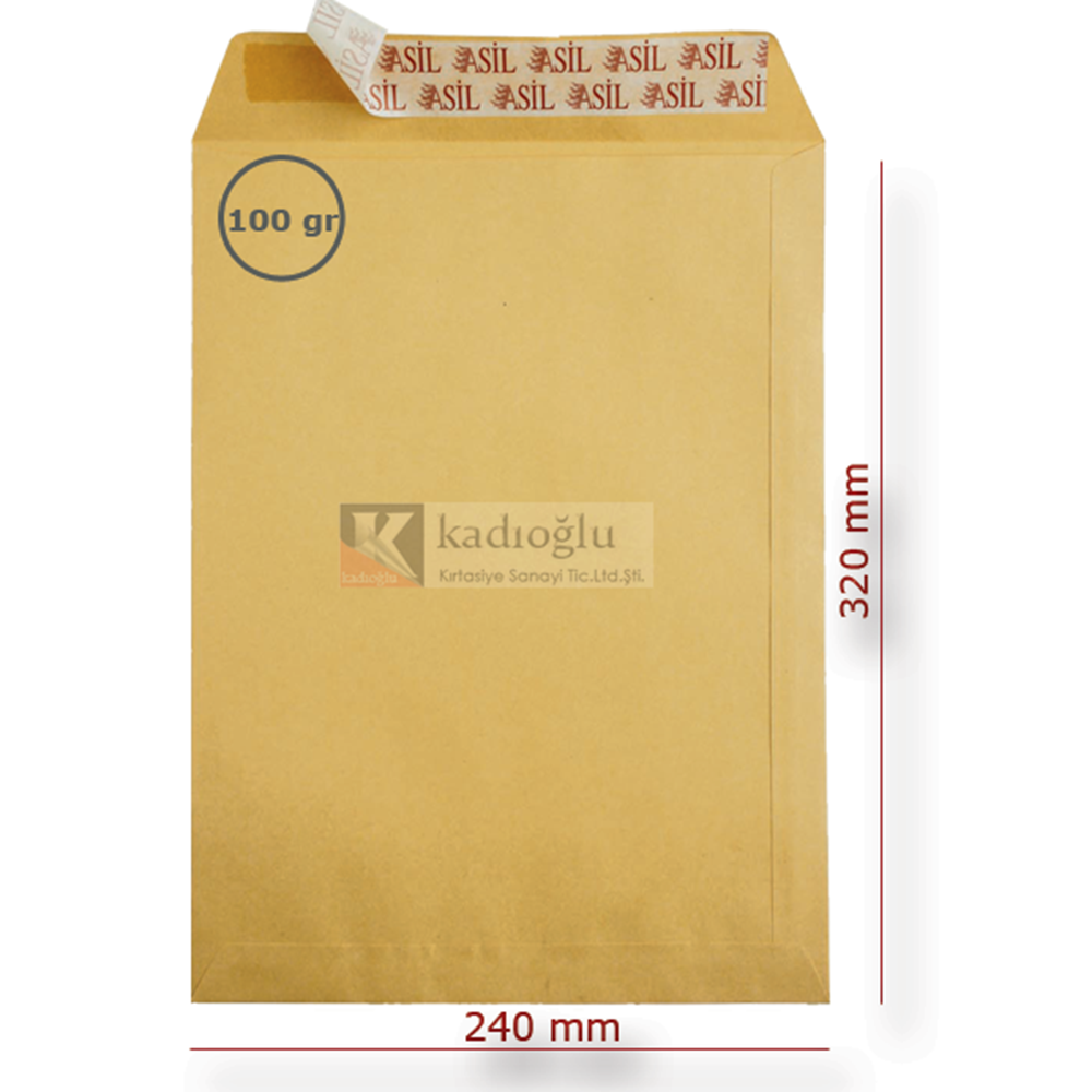 Asil Doğan Torba Zarf Formula Silikonlu 24x32 100 gr AS-0854 (1 Adet)