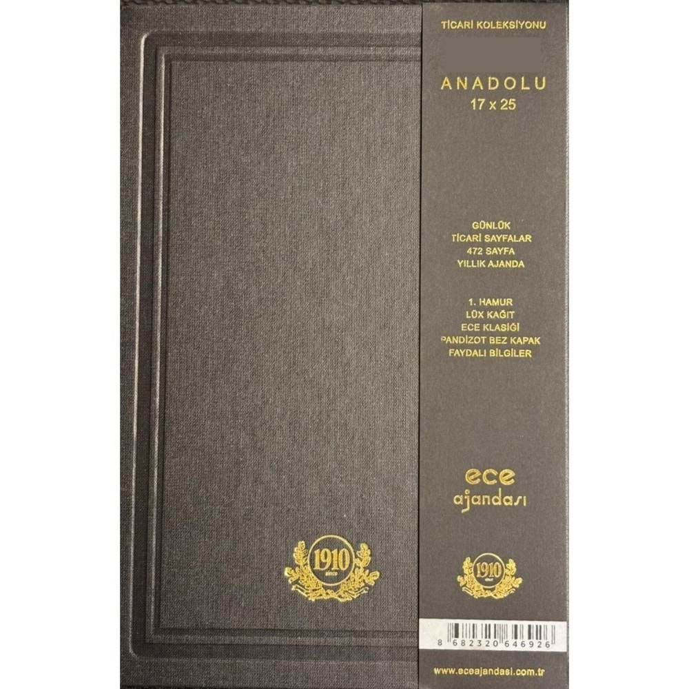 Ece Ticari Ajanda Anadolu Günlük Çizg 17x25 2026