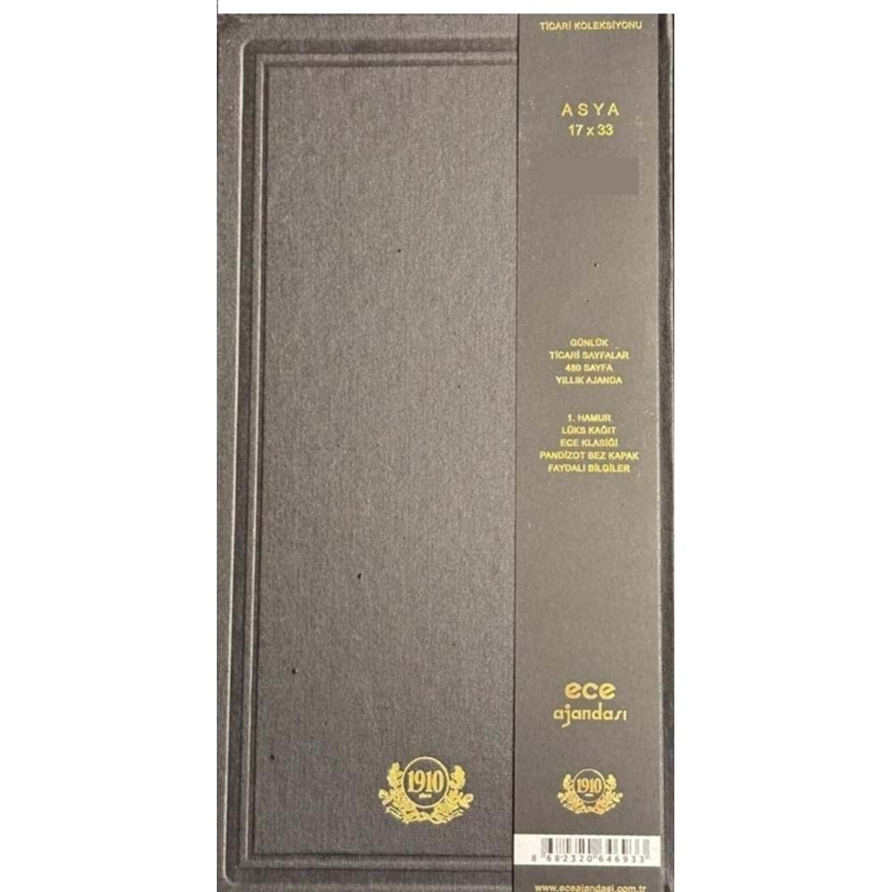 Ece Ticari Ajanda Asya Günlük Çizgili 17x33 2026