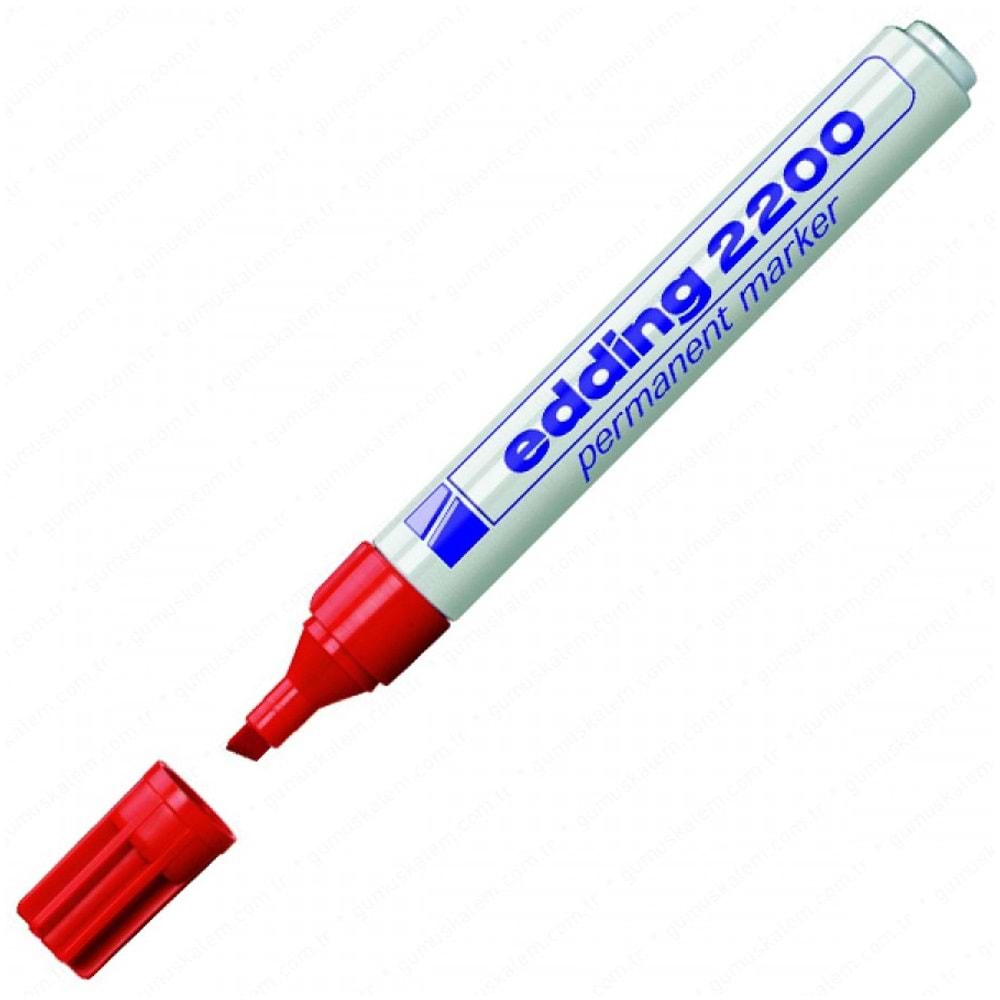 Edding Markör Permanent Kesik Uçlu 1-5 mm Kırmızı 2200 (1 Adet)