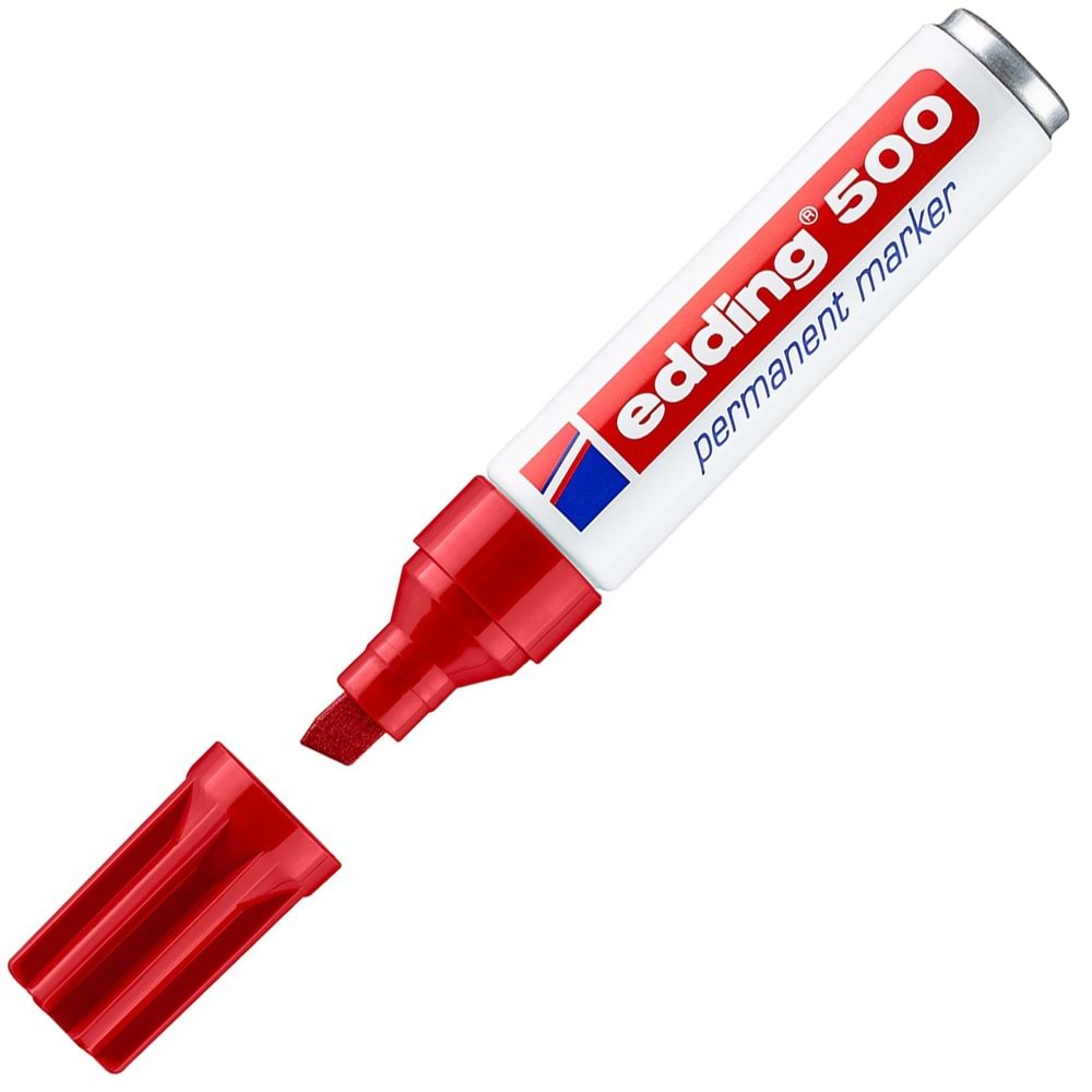 Edding Markör Permanent Kesik Uçlu 2-7 mm Kırmızı 500 (1 Adet)