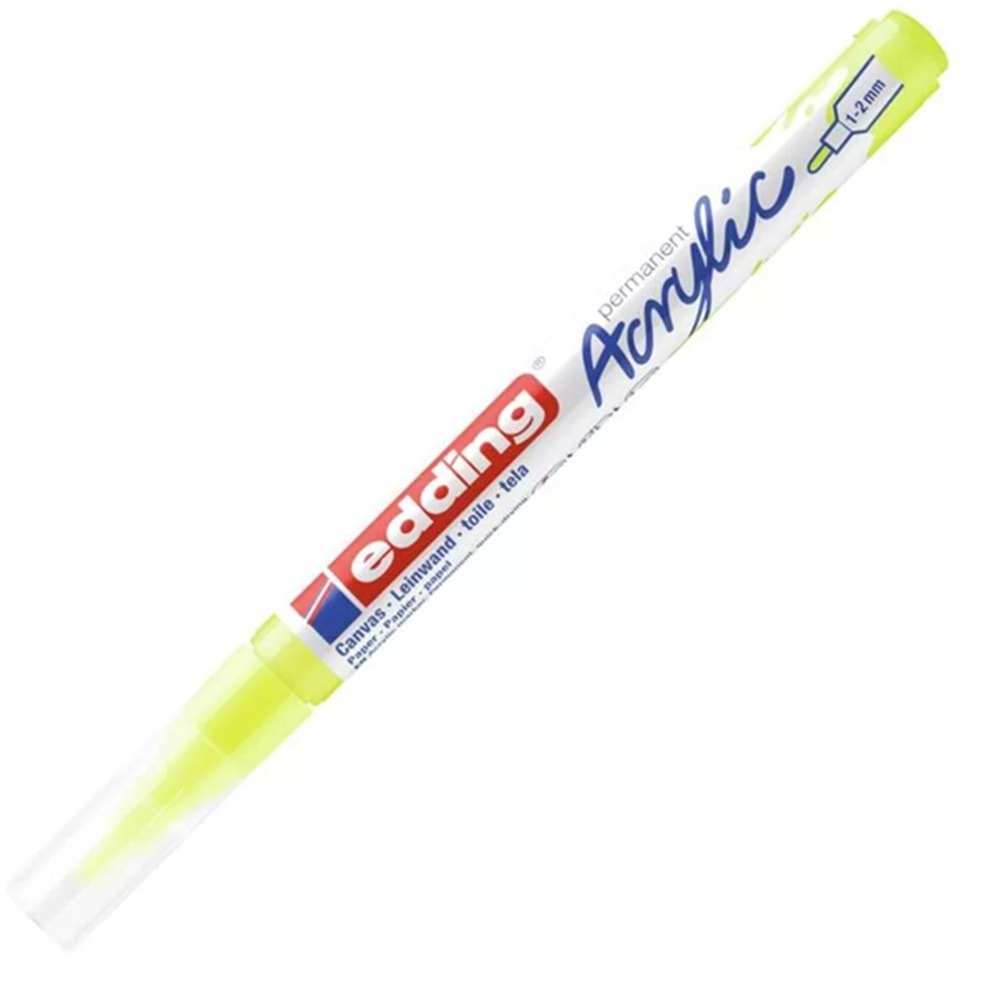 Edding Markör Akrilik İnce Uçlu 1-2 MM Fosforlu Sarı 065 5300 (1 Adet)