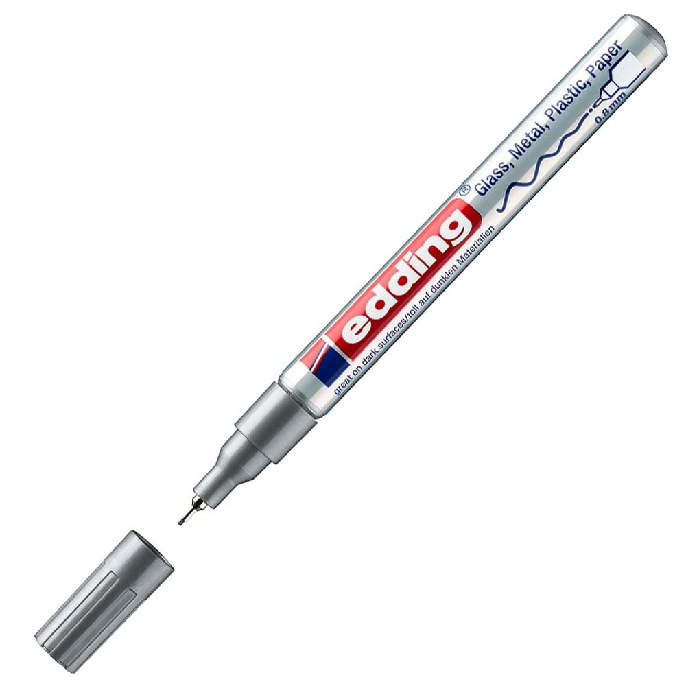 Edding Markör Dekor Boya 0.8 mm Yuvarlak Uçlu Gümüş 780 (1 Adet)