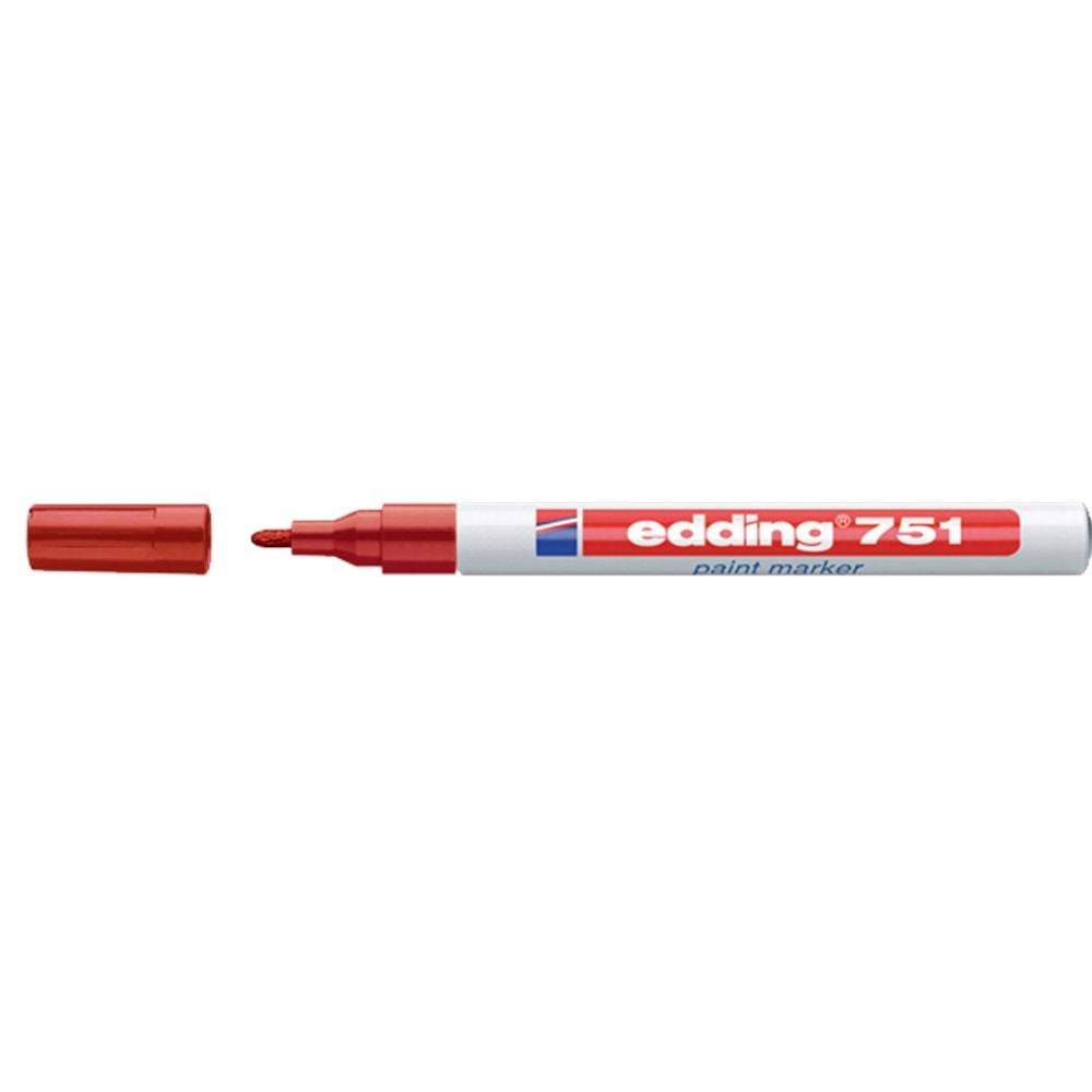 Edding Markör Boya 1-2 MM Kırmızı Yuvarlak Uçlu 751