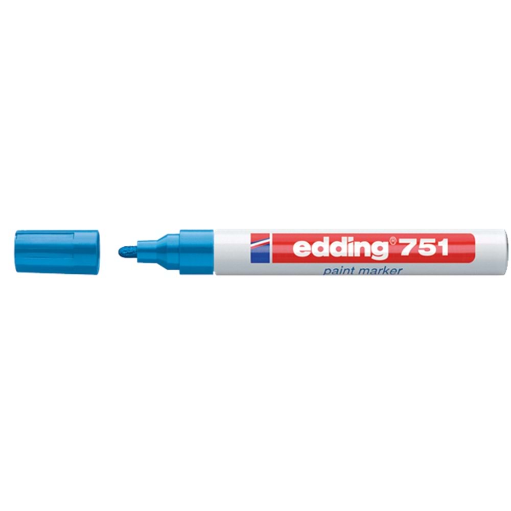 Edding Markör Dekor Boya Yuvarlak Uçlu 1-2 mm Mavi 751 (1 Adet)