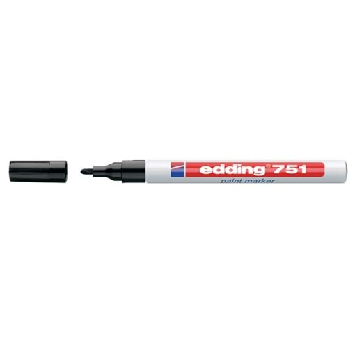 Edding Markör Boya 1-2 MM Siyah Yuvarlak Uçlu 751