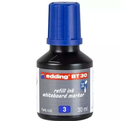 Edding Tahta Kalem Mürekkebi Damlalıklı Ekonomik 30 ML Mavi BT30