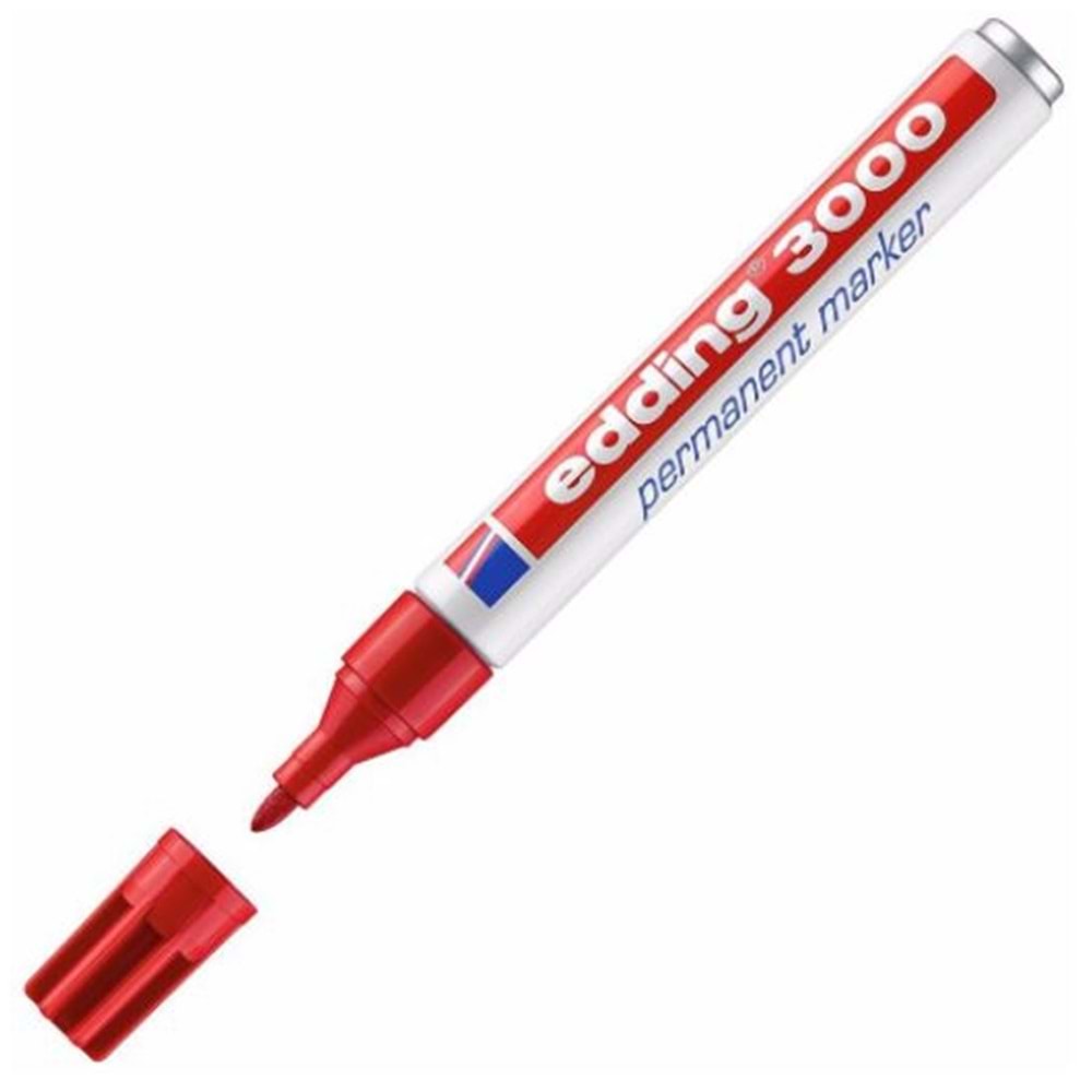 Edding Markör Permanent Yuvarlak Uçlu 1.5-3 MM Kırmızı 3000 (1 Adet)