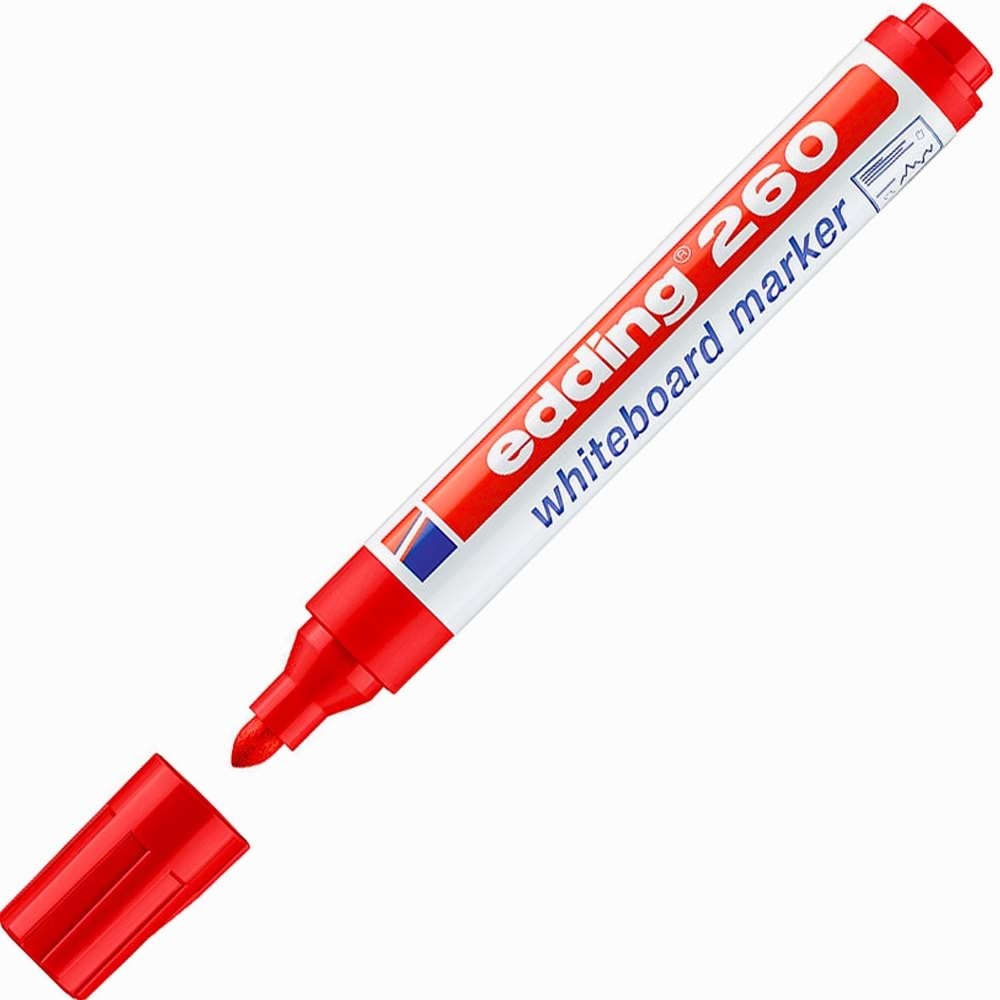Edding Tahta Kalemi Yuvarlak Uçlu 1.5-3MM Kırmızı 260 (1 Adet)